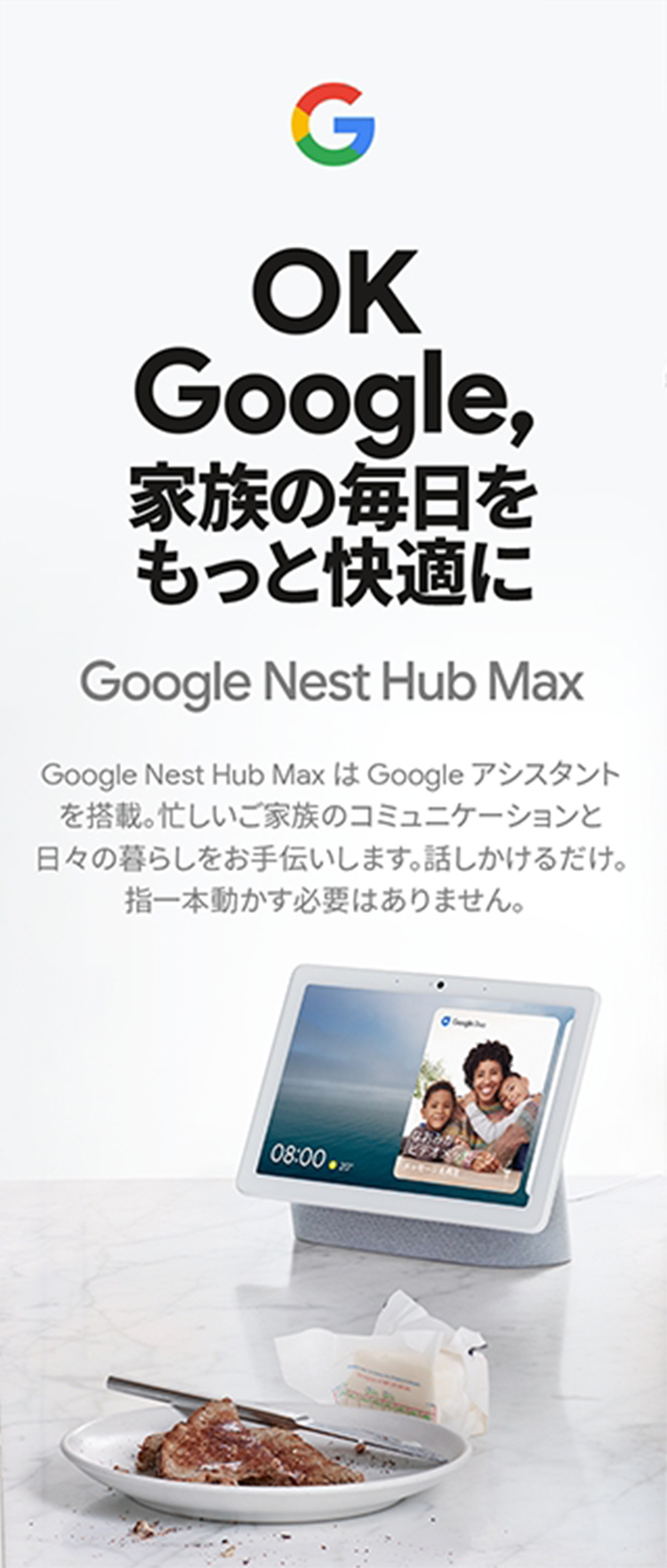 Google Nest Hub Max スマートディスプレイ