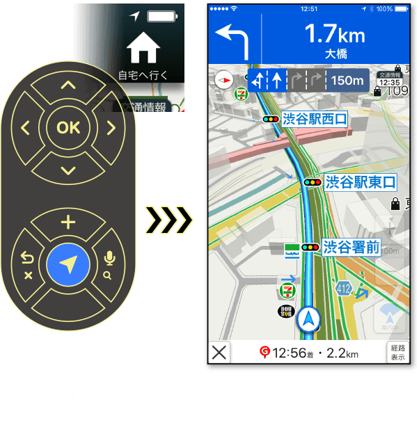 Yahoo!カーナビの操作性を追求した専用リモコン『ナビうま